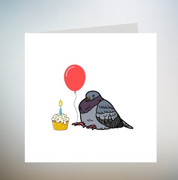 Printable Pigeon Birthday Card - Hap-pigeon Birthday, Cute Pigeon Card, Funny Birthday Card, Funny Cards, Birthday Cards For Pigeon Lovers - View #8