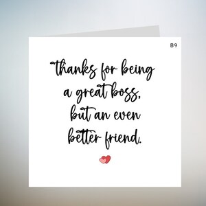 Biglietto di ringraziamento personalizzato per il capo/Bestie Best Friend Mum Sister 6x6