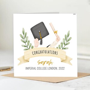 Carte personnalisée de remise des diplômes - carte de graduation - carte de célébration - carte de voeux de remise des diplômes - carte de remise des diplômes fille - So She Did 6 x 6