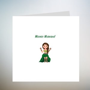 Mehndi Mubarak Karte Mendi Karte Desi Mehndi Karte Herzlichen Glückwunsch grün 6x6