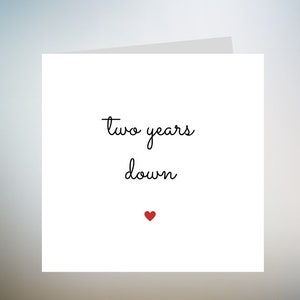 Tarjeta de aniversario de 2 años / Tarjeta para esposo / esposa / novio / novia / pareja / Aniversario de dos años 6x6