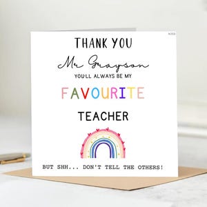 Obrigado por tudo, professor, cartão personalizado para professor, cartão de agradecimento para professor, cartão de fim de ano letivo para professor, cartão de fim de semestre 6x6