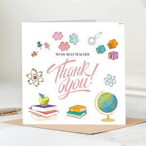 Obrigado por tudo, professor, cartão personalizado para professor, cartão de agradecimento para professor, cartão de fim de ano letivo para professor, cartão de fim de semestre 6x6