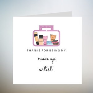 Cartão de agradecimento de artista de maquiagem, cartão de agradecimento de maquiagem de casamento, cartão para casamento MUA, cartão de agradecimento casamento, cartão Glam Squad de casamento - 6x6