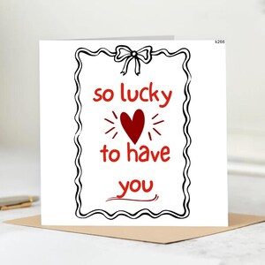 Tarjeta "Qué suerte tenerte" / Te amo, Tarjeta de mejor amiga, Tarjeta de amistad, Tarjeta de amor, Tarjeta de aniversario / 6x6