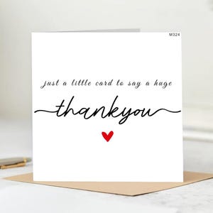 Just A Little Card To Say A Big Thank You - Thank You Card - Personalised Card 6x6