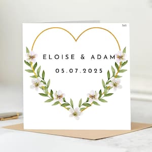 Carte de vœux pour votre mariage, joyeux jour de mariage, carte de mariage personnalisée, cadeau de mariage entre amis, jour de mariage pour couple 6 x 6