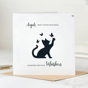 Tarjeta de condolencias por la pérdida de su gato - Tarjeta de condolencias por la pérdida de un gato - Tarjeta personalizada por la pérdida de una mascota 6x6