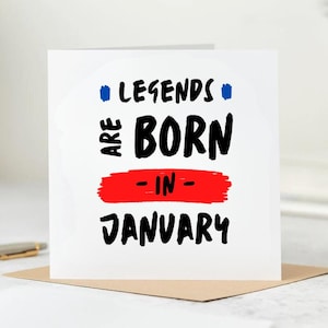 Absolute Legends Are Born Cartão de Aniversário Engraçado | Janeiro, Fevereiro, Março, Abril, Maio, Junho, Julho, Agosto Setembro Outubro Novembro 6x6