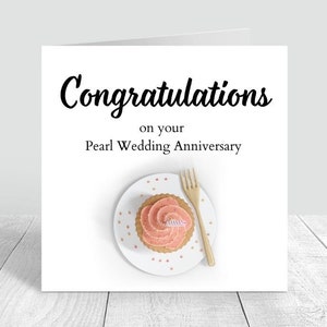 Mum & Dad Pearl Wedding Anniversary Card - Gepersonaliseerde 30e verjaardagskaart - 30e huwelijksverjaardagskaart - Envelop Inc 6x6