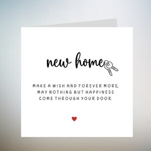 Carte Happy New Home, Félicitations pour votre nouvelle maison, Carte pour nouvelle maison, Carte de pendaison de crémaillère, Carte pour nouvelle maison pour amis, Première carte pour maison 6 x 6
