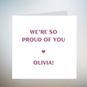 Carte de félicitations Nous sommes si fiers de vous | fier de vous carte pour un nouvel emploi remise des diplômes bravo encouragement bravo personnalisé 6 x 6