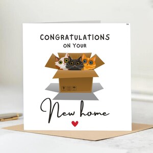 Carte Happy New Home, Félicitations pour votre nouvelle maison, Carte pour nouvelle maison, Carte de pendaison de crémaillère, Carte pour nouvelle maison pour amis, Première carte pour maison 6 x 6