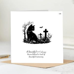 Tarjeta de condolencias por la pérdida de su gato - Tarjeta de condolencias por la pérdida de un gato - Tarjeta personalizada por la pérdida de una mascota 6x6