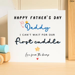 Tarjeta de Feliz Día del Padre de The Bump, Tarjeta "No puedo esperar a nuestro primer abrazo, futuro papá", Regalo personalizado para anunciar el embarazo de un nuevo papá
