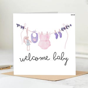 Personalised New Baby Girl Card, Hello Baby Girl, Congratulations New Baby Card, Friend New Baby Card, Welcome To The World Card Baby 6x6