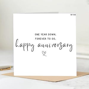 Kaart 1 jaar voor echtgenoot, vrouw kaart 1e verjaardag, kaart 1 jaar voor vriend, voor vriendin, verjaardag 6 x 6