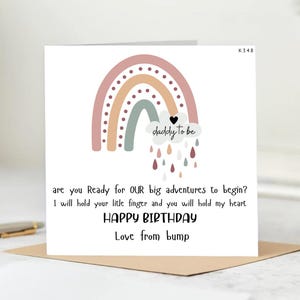 Biglietto di auguri per il compleanno del papà, biglietto di auguri per il futuro papà, buon compleanno papà dalla pancia, biglietto di auguri dalla pancia, regalo di compleanno per il futuro papà 6x6