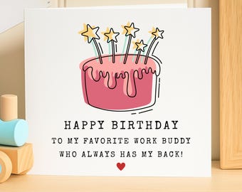 Work Birthday Card, Coworker Birthday Gift, Office Bestie Card, Funny Gift for Colleague,Work Friend Card,Professional Greeting Card for Him
