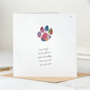 Tarjeta personalizada con huella de pata / Tarjeta / Tarjeta para perro / Tarjeta de condolencias para mascotas / Tarjeta de condolencias para perros / Tarjeta personalizada para perro 6x6