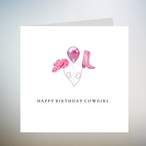 Vamos lá meninas ~ Cartão de Aniversário Cowgirl 6x6