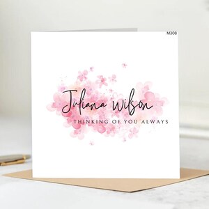 Personalisiertes Denken an Sie Karte, Beileidskarte, kundenspezifische Gedenkkarte, Erinnerungskarte, Beileidskarte, Trauerkarte, 6x6