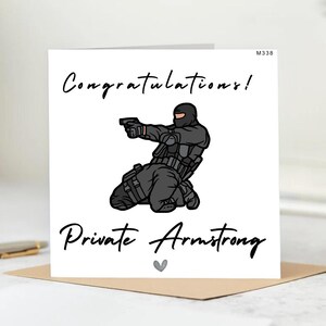 Personalized Congratulation card-Private Armstrong.6x6