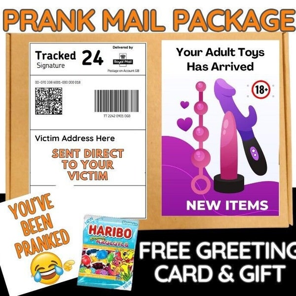 Prank Mail Package -  Adult Toys  Sent Directly to Victim by Post - Adult Joke Parcel Birthday Postal Gift Funny Gag Embarrassing Humour