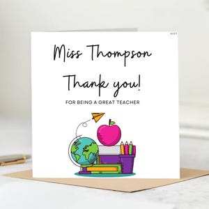 Obrigado por tudo, professor, cartão personalizado para professor, cartão de agradecimento para professor, cartão de fim de ano letivo para professor, cartão de fim de semestre 6x6