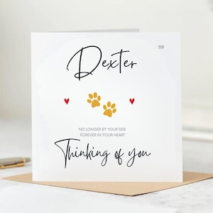 Tarjeta personalizada con huella de pata / Tarjeta / Tarjeta para perro / Tarjeta de condolencias para mascotas / Tarjeta de condolencias para perros / Tarjeta personalizada para perro 6x6