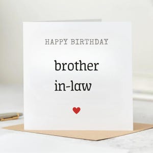 Carte d'anniversaire personnalisée beau-frère, carte de joyeux anniversaire, carte d'anniversaire personnalisée, carte de voeux personnalisée 6 x 6