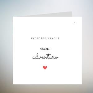Nouvelle carte de bonne chance d'aventure, carte de bonne chance, cadeau de bonne chance pour un collègue de travail simple, carte de bonne chance pour un collègue, départ pour l'université