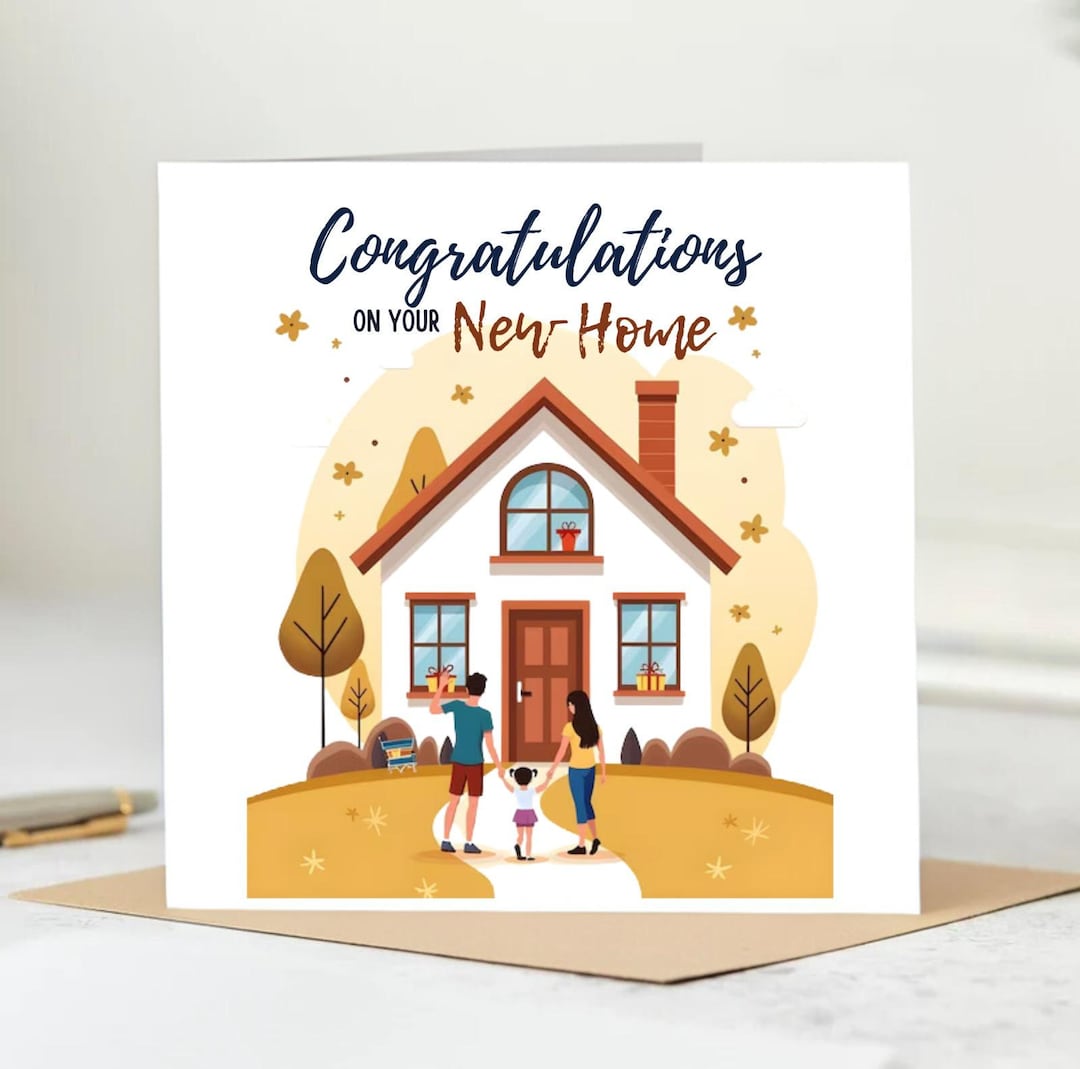 Happy New Home Card, Congratulations on New Home Card, New House Card ...
