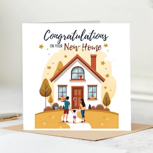 Carte Happy New Home, Félicitations pour votre nouvelle maison, Carte pour nouvelle maison, Carte de pendaison de crémaillère, Carte pour nouvelle maison pour des amis, Première carte pour maison 6 x 6