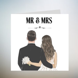Carte de mariage, carte de mariage personnalisée, M. et Mme, M. et M, Mme et Mme, carte de futur couple 6 x 6