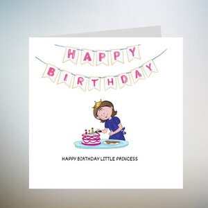 tarjeta personalizada de feliz cumpleaños para princesita tarjeta 6x6