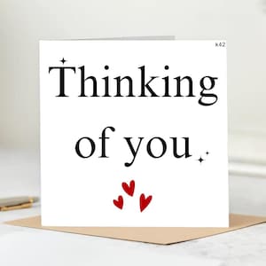 Thinking of You-kaart, kaart gewoon omdat, liefdeskaart verzenden, aanmoedigingskaart, I'm Here for You-kaart, I Love You-kaart, blanco kaart 6 x 6