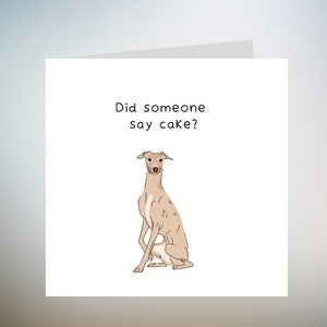 Biglietto d'auguri personalizzato per cane levriero italiano - Qualcuno ha detto torta? 6x6
