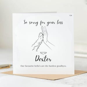 Tarjeta de condolencias por pérdida de mascota personalizada, tarjeta de duelo por pérdida de mascota, muerte de mascota, tarjeta conmemorativa de mascota, tarjeta de pérdida de perro, tarjeta de condolencias por perro 6x6