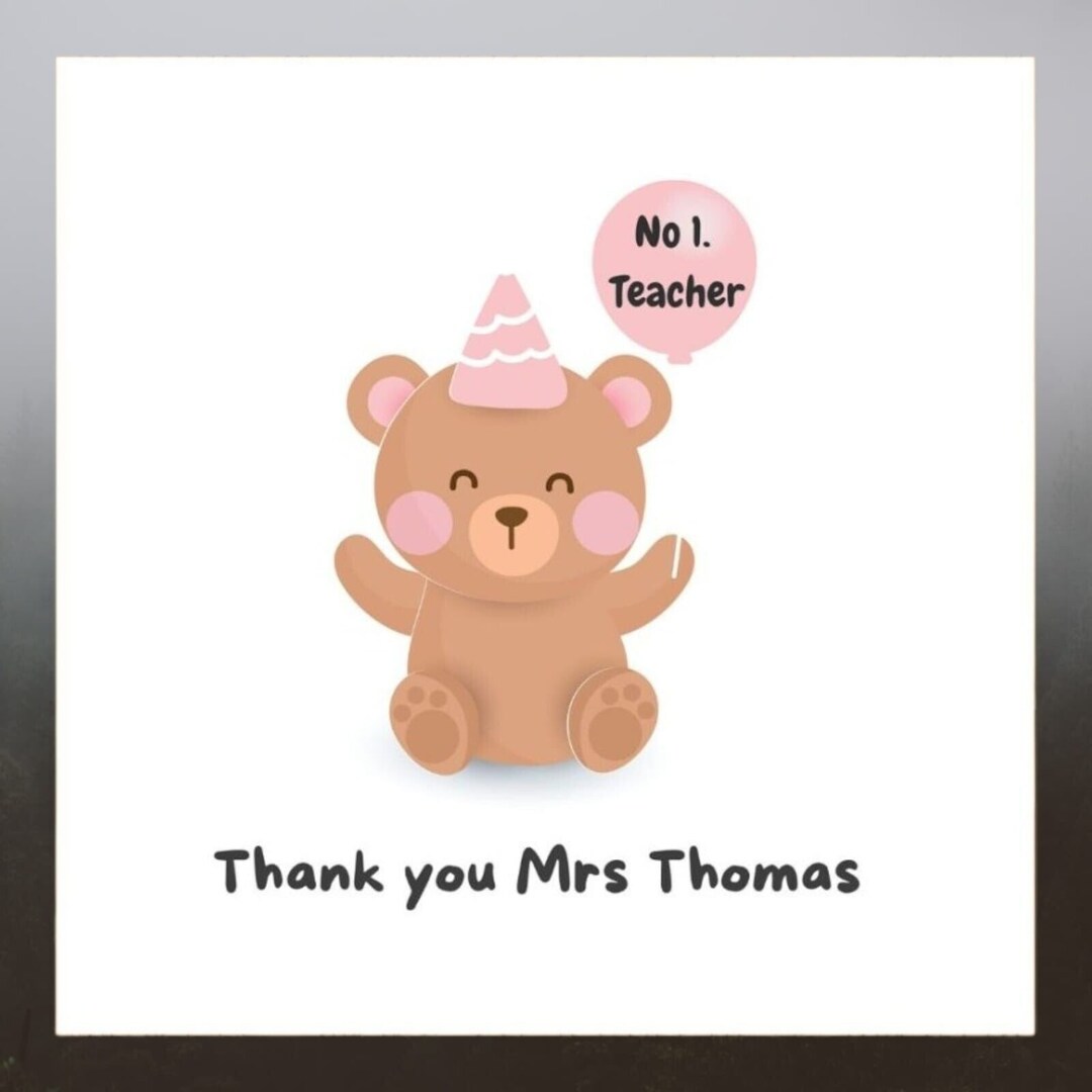 Personalised Teacher Thank You Card End Term Teacher Card End of School ...