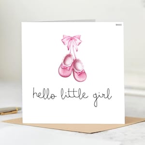 Personalised New Baby Girl Card, Hello Baby Girl, Congratulations New Baby Card, Friend New Baby Card, Welcome To The World Card Baby 6x6