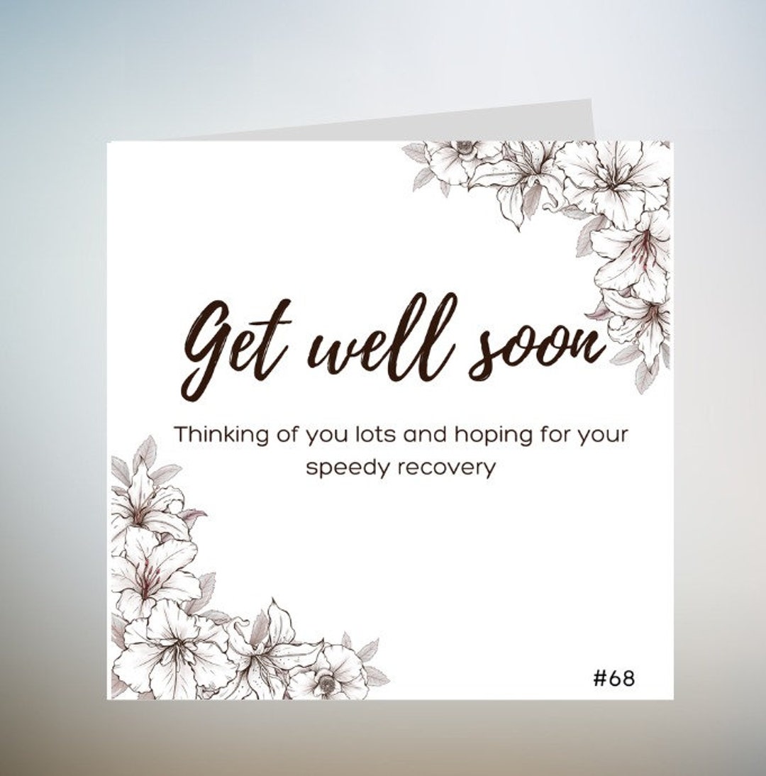 Get Well Soon Karte Mit Hasen-Motiv | Handillustriert – Für Eine Schnelle Genesung