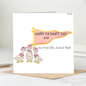 Tarjeta personalizada de vagabundo / Tarjeta para el primer día del padre / Tarjeta de feliz día del padre de bebé, te amo papá - Hermosa tarjeta de 6x6