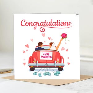 Carte de vœux pour votre mariage, joyeux jour de mariage, carte de mariage personnalisée, cadeau de mariage entre amis, cadeau de mariage pour couple 6 x 6