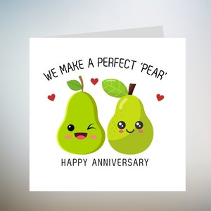 Tarjeta de feliz aniversario, tarjeta de amor, tarjeta de aniversario de boda, linda para pareja, novia, novio, marido, esposa, juego de palabras 6x6