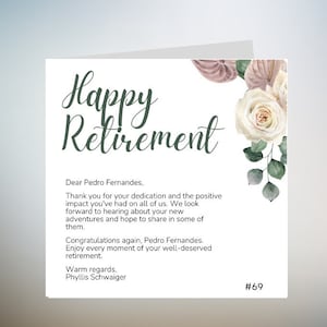 Carte de bonne chance pour votre retraite, carte de voeux de bonne chance pour votre retraite, carte de chance personnalisée pour votre carte de retraite, carte d'encouragement 6 x 6