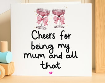 Tarjeta de cumpleaños divertida para mamá, ¡Gracias por ser mi mamá y todo eso!, Tarjeta sarcástica, Tarjeta linda para mamá, Tarjeta atrevida para ella, Chiste de mamá
