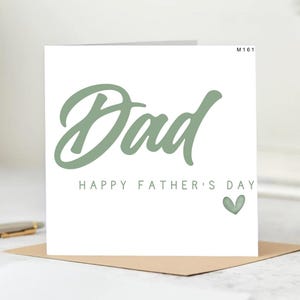 Carte de fête des pères personnalisée, coeur d'amour texte personnalisé carte de fête des pères, carte de fête des pères papa grand-père beau-père 6 x 6