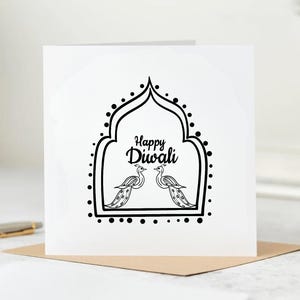 Happy Diwali Card, Festival of Light, Diwali-wenskaart, kleurrijke kaars Diwali Card, voor familie vrienden zoon dochter moeder vader 6 x 6