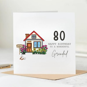 Feliz 80 cumpleaños abuelo - Feliz octogésimo cumpleaños abuelo - Tarjeta de cumpleaños para abuelo - Agregar mensaje personalizado 6x6